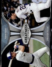 2019  Topps Chrome Greatness Returns #GRE-9 Yount / Yelich (A)  Brewers
