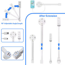 180 Rotating Outlet Extender 2 AC Outlets USB-A USB-C Fast Charging