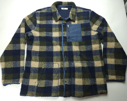 XL UGG Keefe Plaid Sherpa Fleece Jacke Herren kariert Hochflor Druckknopf - Bild 1 von 6