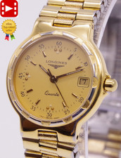 🎦New Battery! [Near MINT] LONGINES Conquest 152 4937 Gold 24mm Qz Women's...