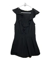 Pins and Needles Anthropologie Romper Size 8 Front Zip Ruffles Shorts Pockets