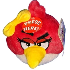 Angry Birds Seasons Valentine's Red Girl Bird W/Bow 5" Plush 2012 No Sound - New