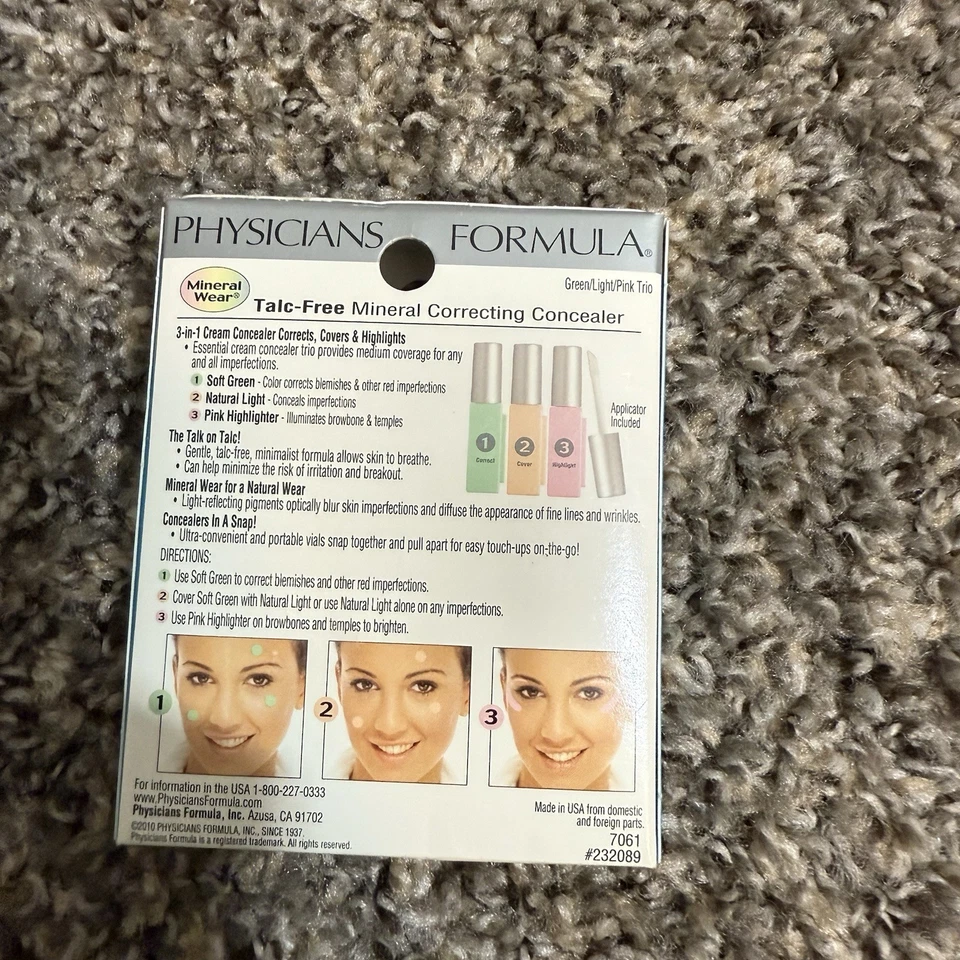 Physicians Formula Mineral Wear Talc-Free Correcting Concealer Trio New - Image 2 of 2