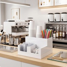 Open, 4-compartment cup lid holder