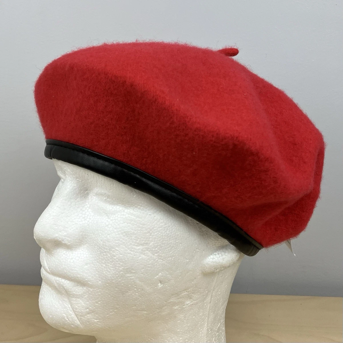 ladies 100% wool AUGUST Red Hat size 7in Girls Wool Hat | Red Wool Hat | Cute Fashion Accessories  main image 3
