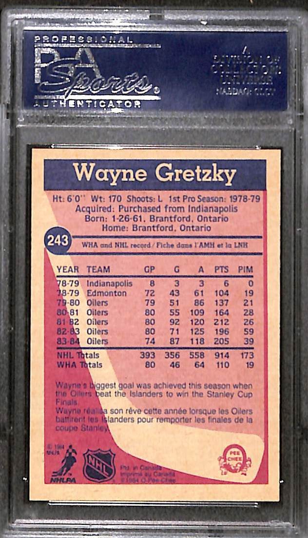 1984 OPC O-Pee-Chee #243 Wayne Gretzky PSA 9OC  21689422  view 2