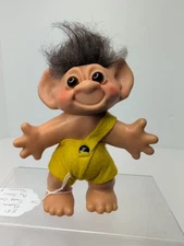 5.5” Vintage DAM Troll Doll 1960’s Thomas Dam Troll Caveman Blue Hair BR Eyes #R