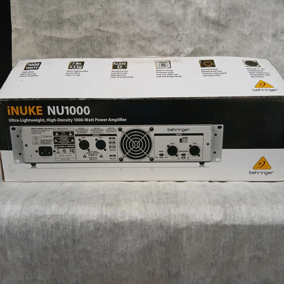 Behringer iNUKE NU1000 | 1000 watt speaker amp |  2 channel  | NEW in box - Image 4 of 4