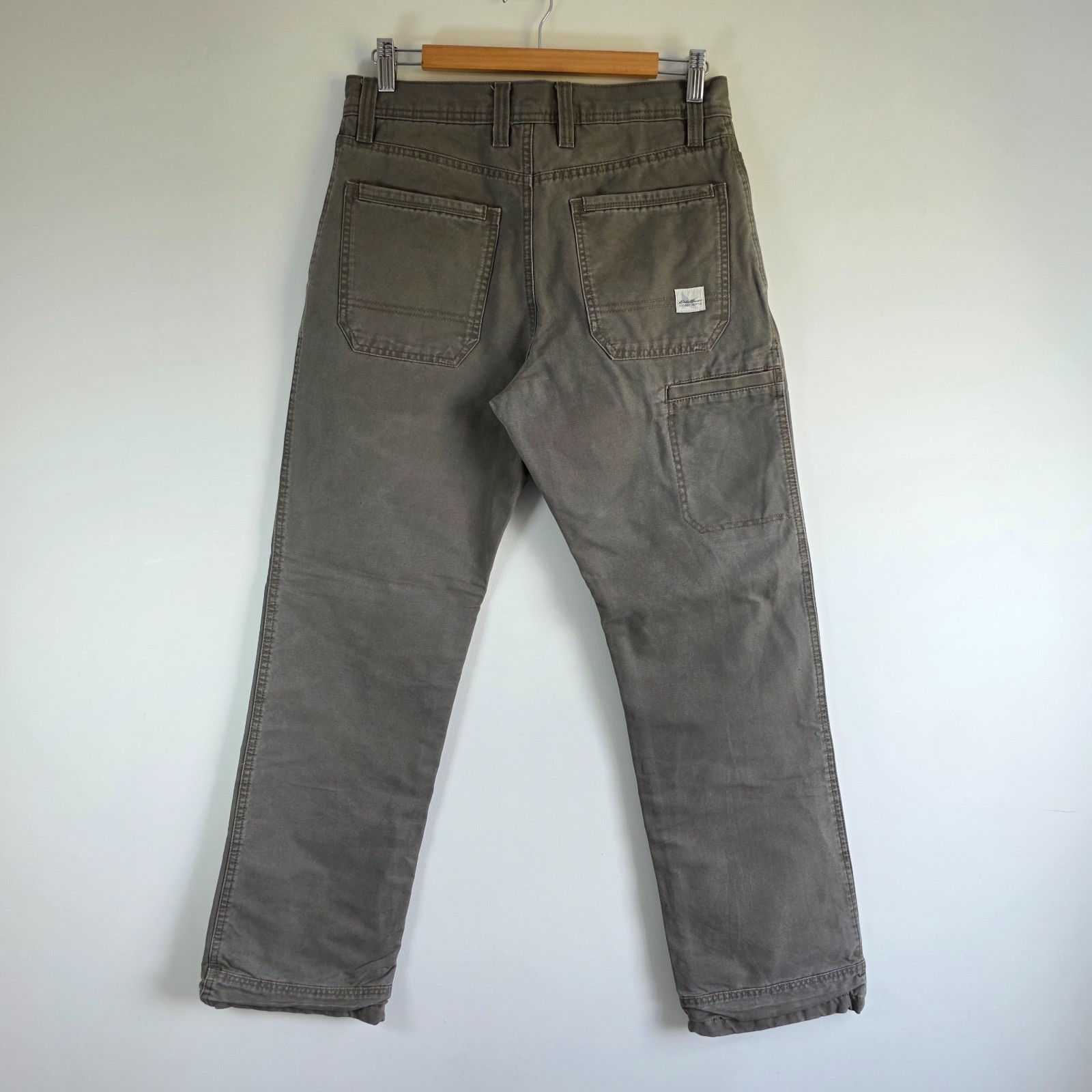 Eddie Bauer Carpenter Pants W30 L32 Grey Fleece Lined Workwear Utility Gorpcore image 2