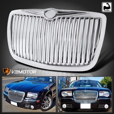 Fits 2005-2010 Chrysler 300 300c Chrome Vertical Front Bumper Hood Grille Grill Fits 2005-2010 Chrysler 300 300c Chrome Vertical Front Bumper Hood Grille Grill