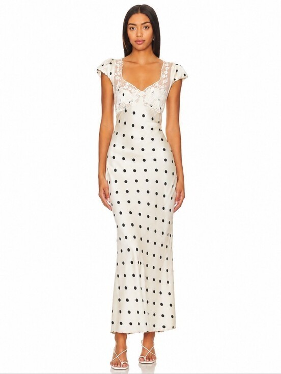 Camila Coelho Polka Dot Lace Midi Dress Size XS