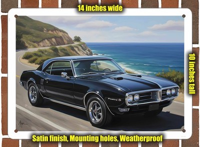 Metal Sign - 1968 Pontiac Firebird 400 Oil Painting - 14x10
