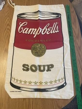 Vintage 1980's Campbell Tomato Soup Canvas Drawstring Sack Nice