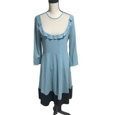 Red Valentino blue mesh trim dress