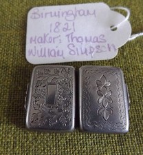 ANTIQUE GEORGIAN SILVER VINAIGRETTE  1821 GILT INTERIOR