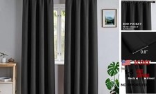 100 Blackout Curtains 84 Inch Length 2 52"W x 84"L Pack of 2 Dark Grey