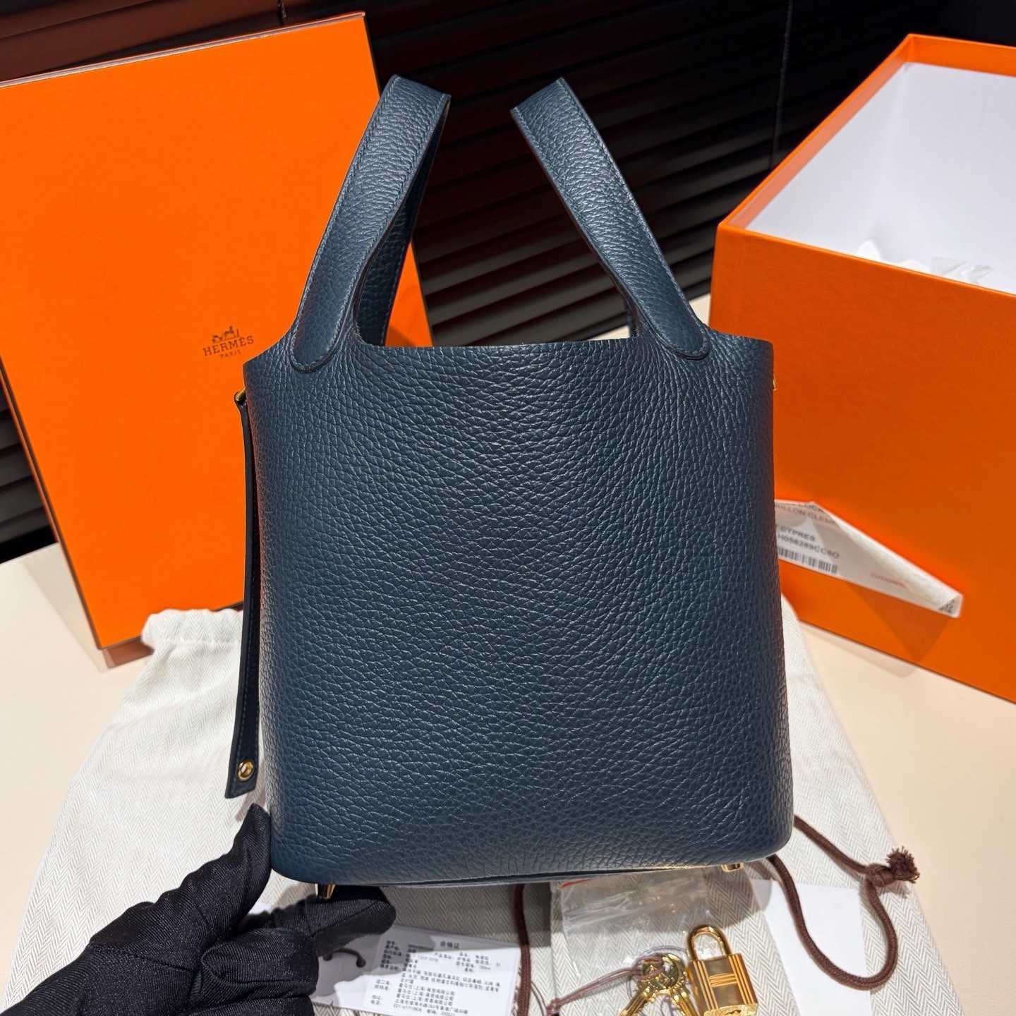 Authentic Pre‑Owned Hermès Picotin 18, Blue‑Teal Clemence Leather