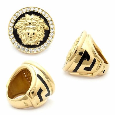 VERSACE Medusa Medallion Ring Diamond 750YG US#5-3/4 P0053425 | eBay
