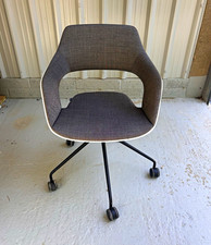 Wilkhahn Operator/Task Swivel Chair Castors Grey Fabric Seat White Shell