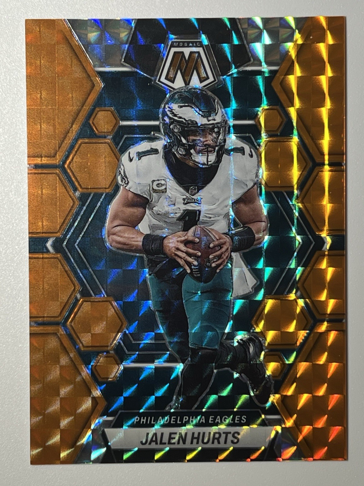 2023 Panini Mosaic - Jalen Hurts #192 Orange Mosaic Prizm /199