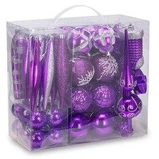 54 Pieces Assorted Christmas Ornaments Tree Decoration Baubles in Gift Box P...