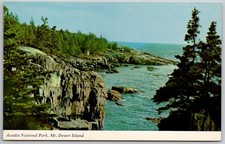 Acadia National Park Schoodic Point Maine Rocky Coastline Vintage Postcard 1970s