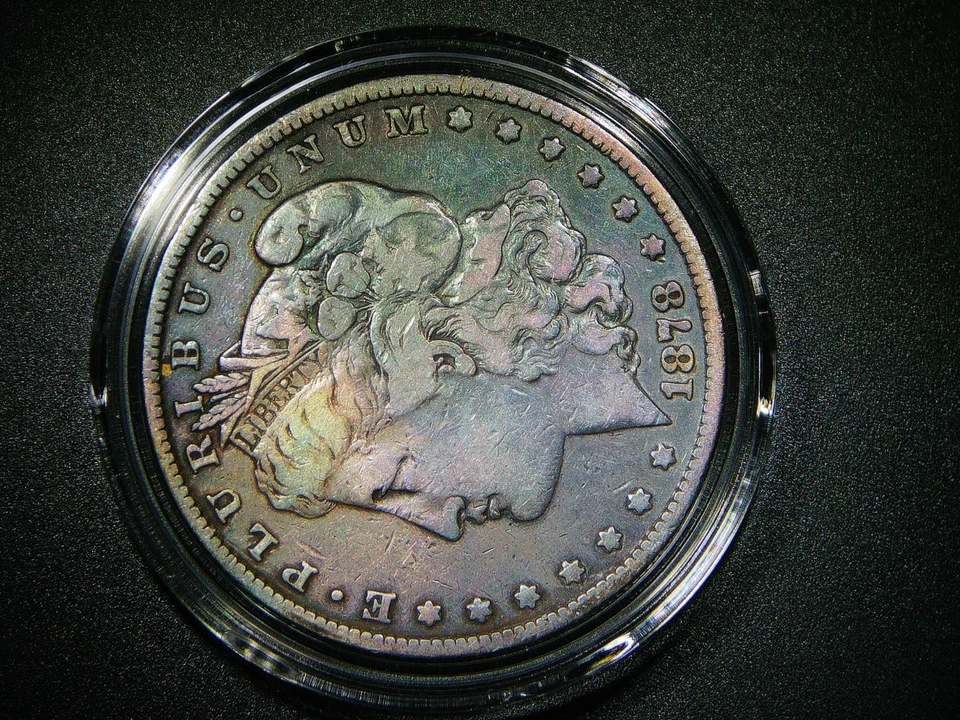 Moneda de grado coleccionista 1878-S EF+ DÓLAR DE PLATA MORGAN BELLAMENTE TONIFICADA M-930 Foto 3 de 4