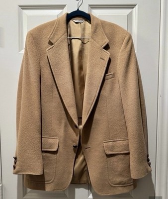 Men s Vintage Barrister 100% Pure Camel Hair Tan Blazer Jacket Coat - Size XL
