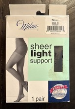 Vintage Paul Milan Sheer Light Support Pantyhose Size B Navy Blue made in USA