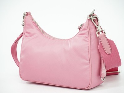 PRADA Re-Edition 2005 Nylon 2way Shoulder Handbag Pink Silver | eBay