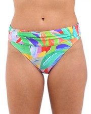 La Blanca L88709 Tropi Flage Shirred Band Hipster Swim Bottom, Multi, 10