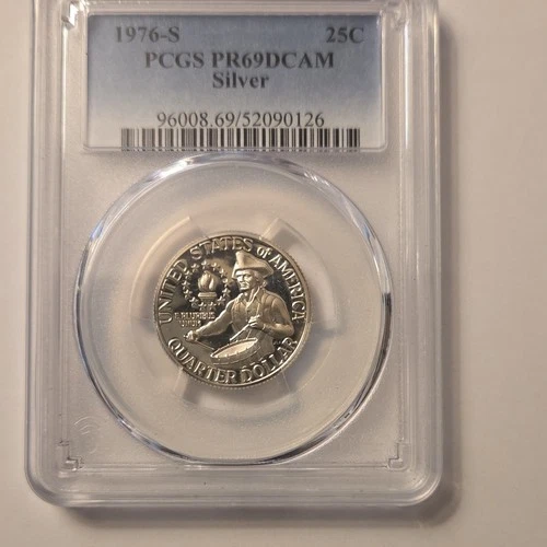 1976-S Silver Washington Quarter PCGS PR69DCAM Proof 25C San Francisco