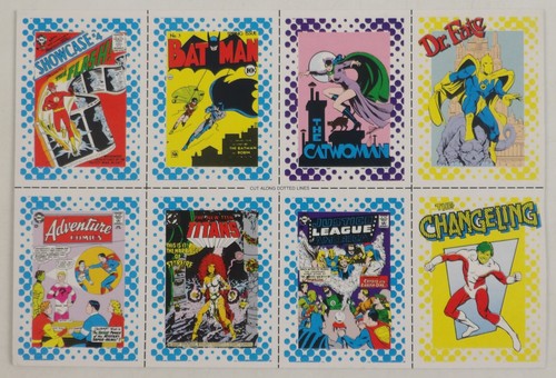 1987 DC Comics Backing Board Trading Cards Uncut Sheet Batman Catwoman Starfire