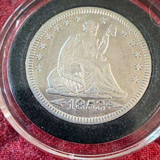 1853 Seated Liberty Quarter 25C Arrows Business Strike Philadelphia Mint