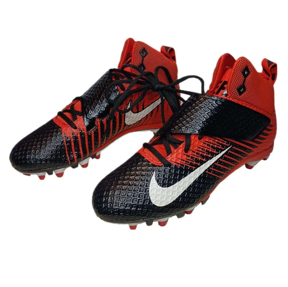 Nike Lunarbeast Strike Pro TD Football Cleats Mens Size 9 Orange And Black - Image 2 of 4