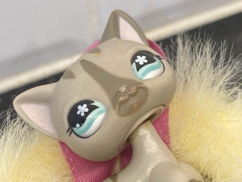 LPS Hasbro Littlest Pet Shop #792 grigio grigio pelo corto gatto variante coda a righe - Foto 2 di 13