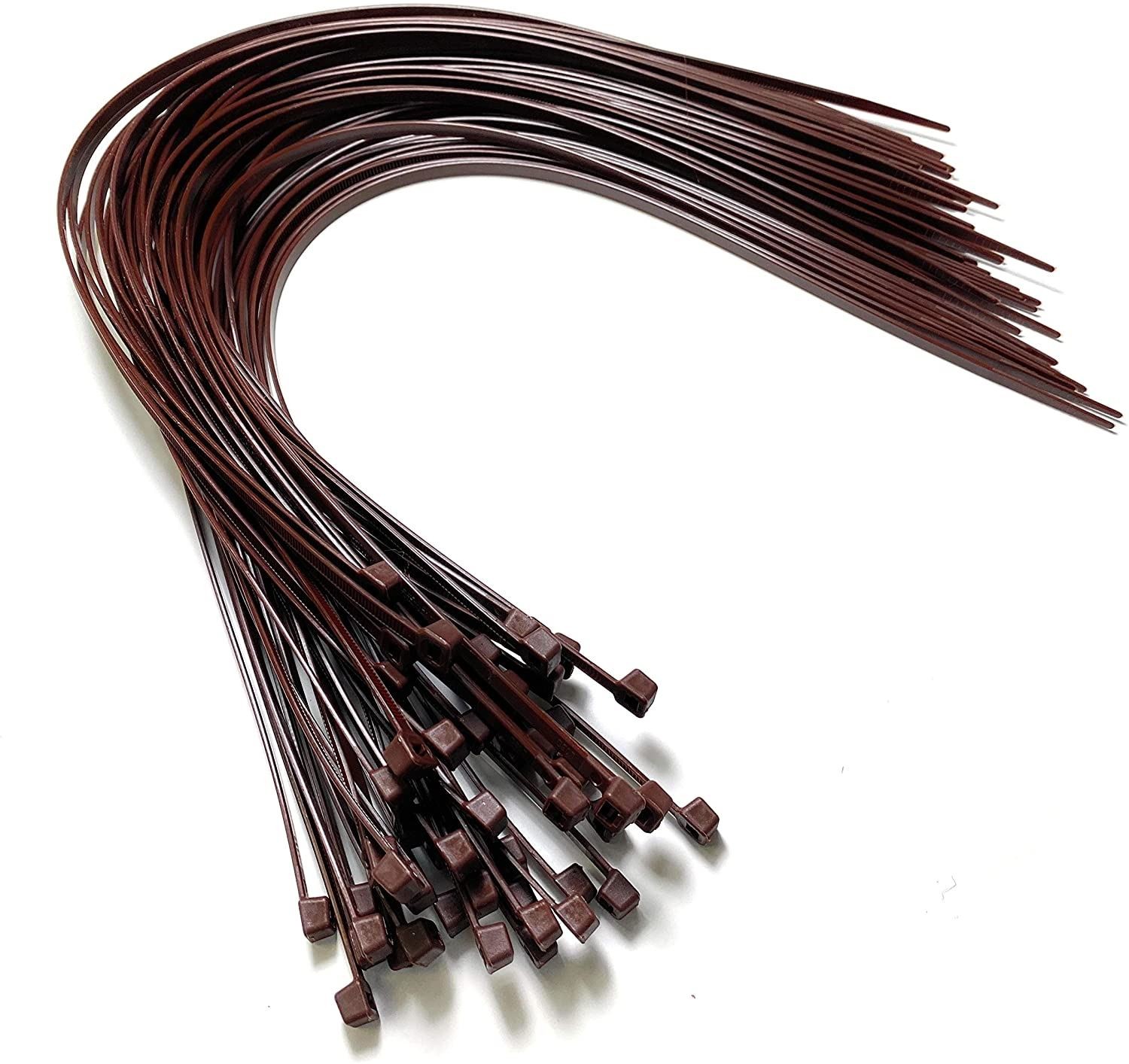 Brown Nylon Cable Ties 450mm x 4.8mm Pack of 200 Nylon Zip Ties