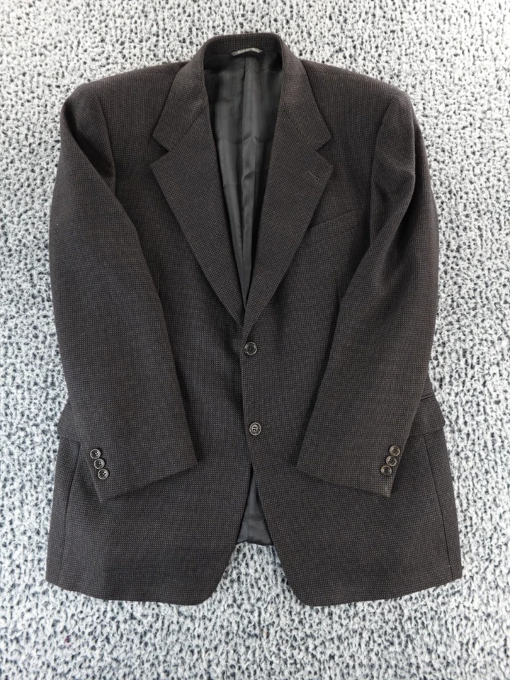 Blazer masculino Canali Proposta 54R casaco esportivo marrom micro xadrez lã cashmere Ital - Imagem 2 de 4