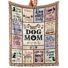 Dog Mom Gift Throw Blanket 60x50 In Birthday Mothers Day Lovers Women