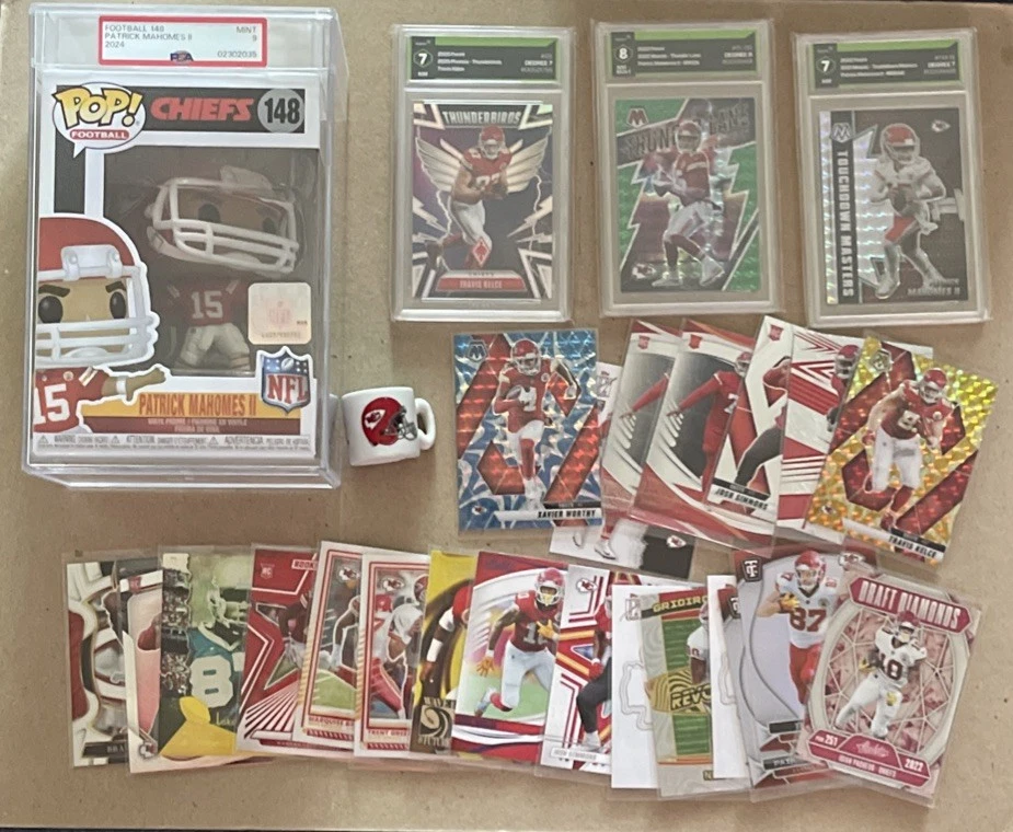 NFL Kansas City Chiefs lot Patrick Mahomes Funko Pop PSA 9 + 3 Graded & more