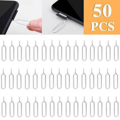 50X Sim Card Pin Tool Tray Removal for Apple iPhone Samsung Google Phones Tablet