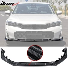Fits 25-26 Honda Civic IKON Style 3PCS Front Bumper Lip Chin Carbon Fiber Print