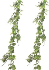 Artificial Boxwood Garland 2 Packs 6 Ft Lifelike Greenery Vine Hanging Garland