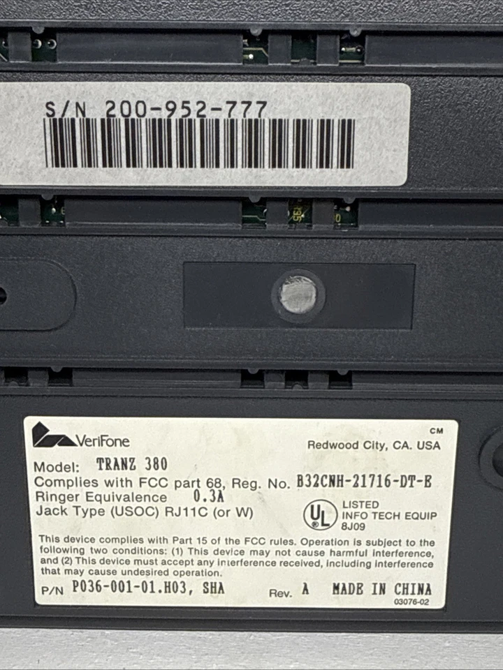 Verifone TRANZ 380 Credit Card Terminal – Vintage POS Device. - Image 3 of 4