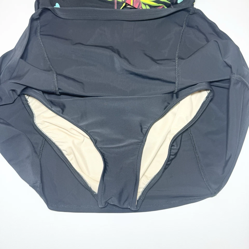 Carol Wior Traje Ajustado Traje de Baño Vestido Falda Una Pieza Talla 14 Con Aros Adelgazante Foto 4 de 4