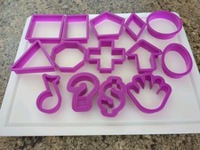 14Pc Assorted SHAPES / SYMBOLS Plastic Cookie Cutter Set