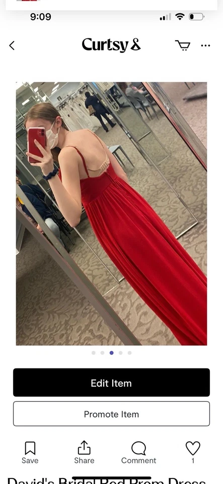 Vestido de formatura David’s Bridal vermelho, tamanho 1 - Imagem 4 de 4