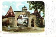 Gruss aus Rothenburg Bavaria Postcard PM 1906 Victor Sydel NY