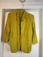 Vintage Contempo Casuals Medium Blazer Chartreuse Green Should Pads 80  s