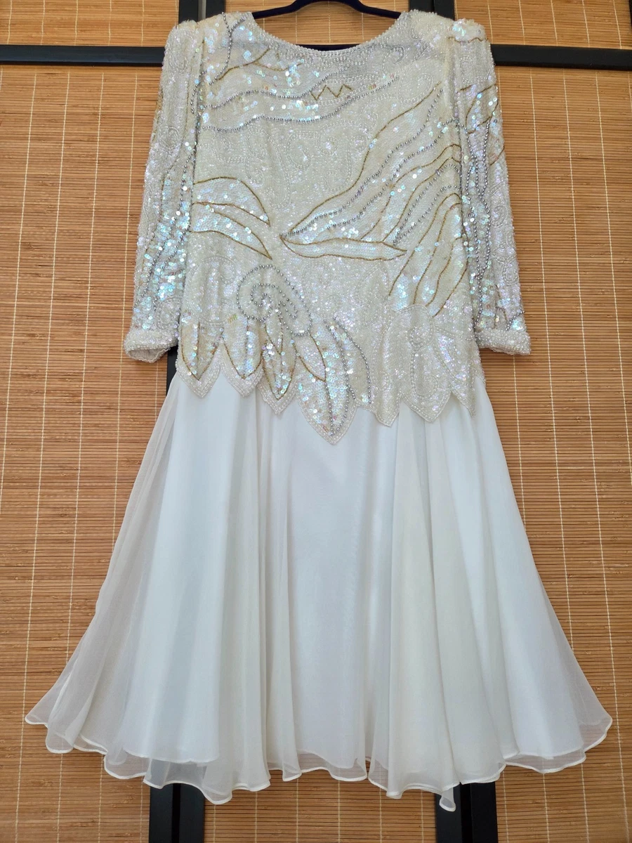 ebay white party dresses Vintage Off Shoulder white dress/ Bridesmaid/cocktail Dress In Size 2XL